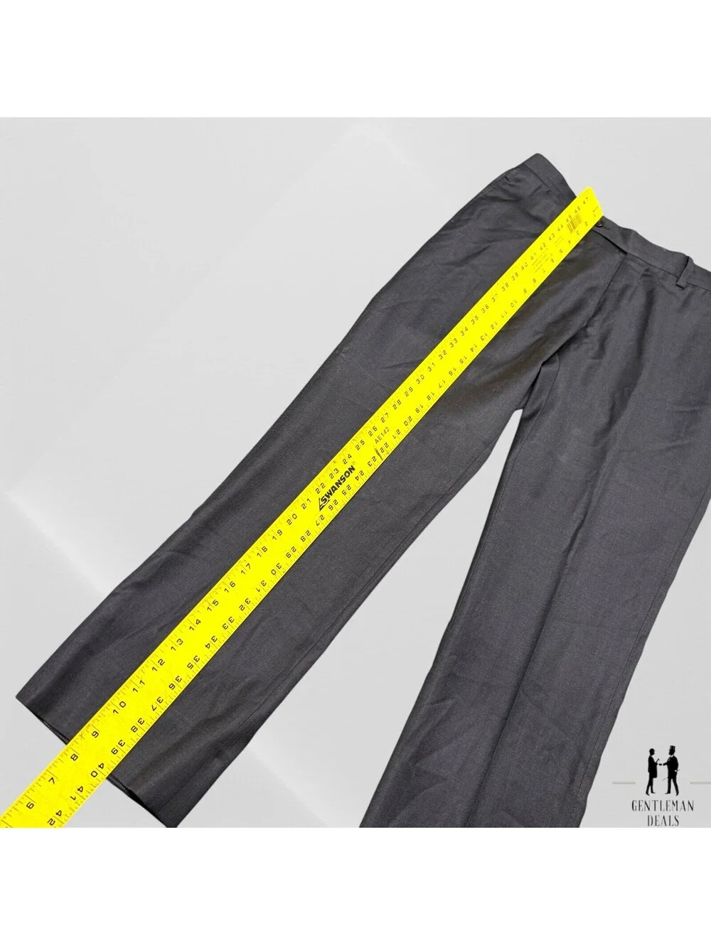 Mark Pomerantz Wool Charcoal Solid Bespoke Dress Pants Trousers 33x30